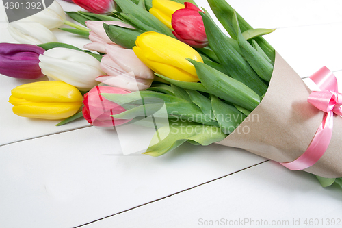 Image of Tulips flowers background