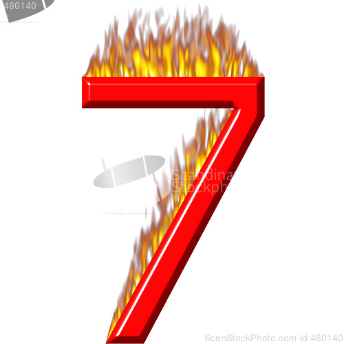 Image of Number 7 on fire