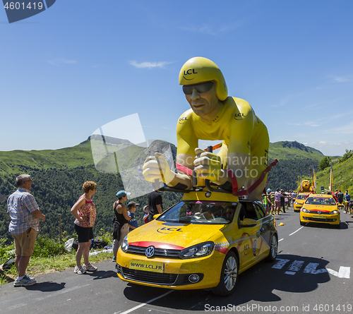 Image of LCL Yellow Cyclist Mascot - Tour de France 2016