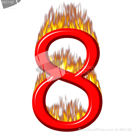 Image of Number 8 on fire