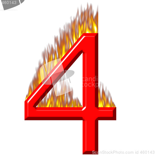 Image of Number 4 on fire