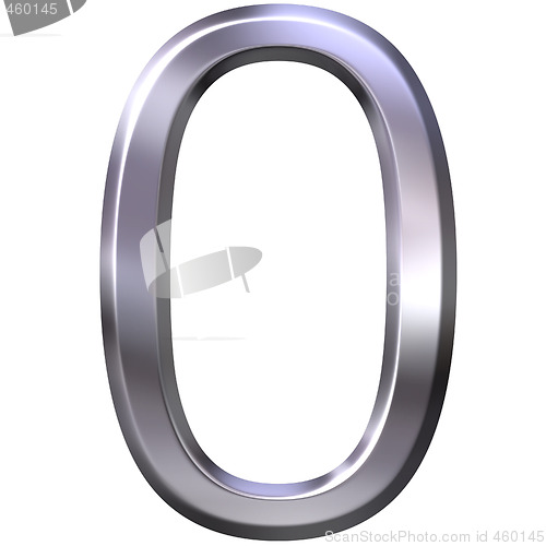 Image of 3D Silver Number 0