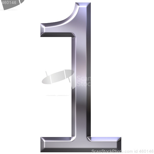 Image of 3D Silver Number 1