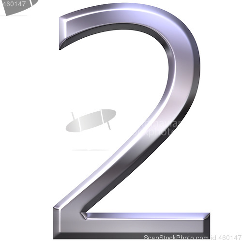 Image of 3D Silver Number 2