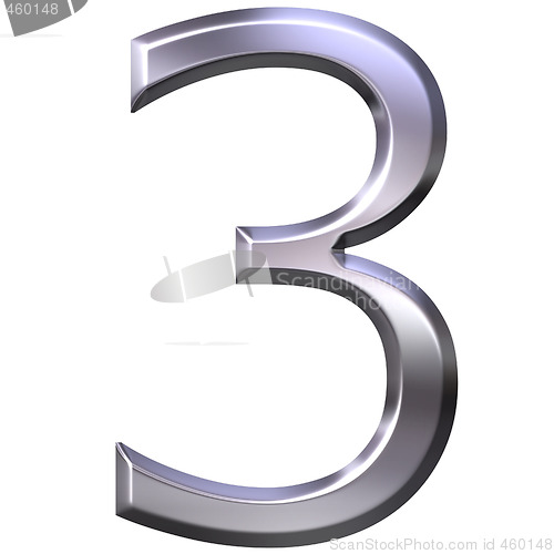 Image of 3D Silver Number 3