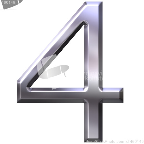 Image of 3D Silver Number 4