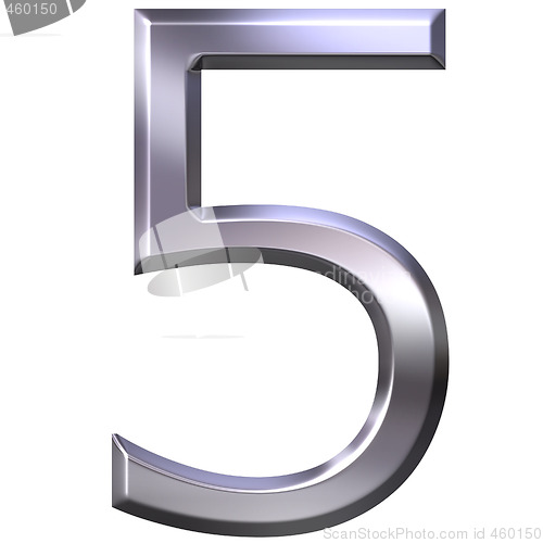Image of 3D Silver Number 5