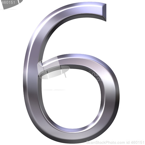 Image of 3D Silver Number 6