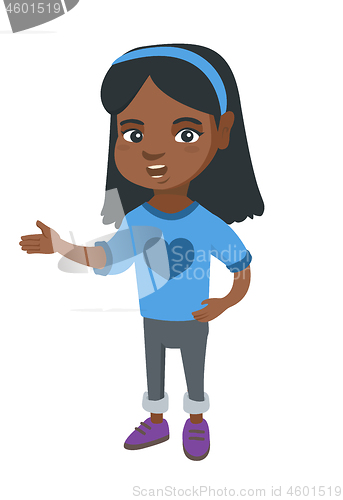 Image of African little girl gesturing with her hands.