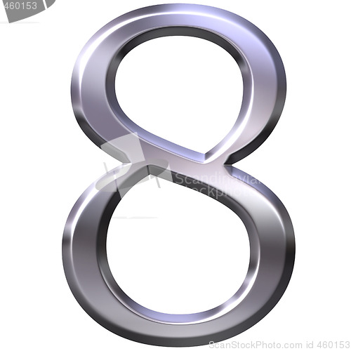Image of 3D Silver Number 8