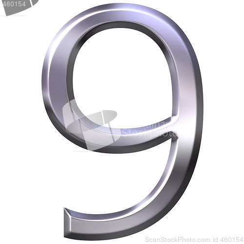 Image of 3D Silver Number 9