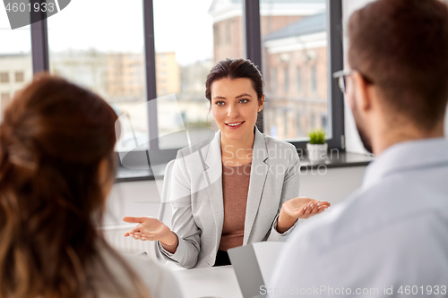 Image of recruiters having job interview with employee