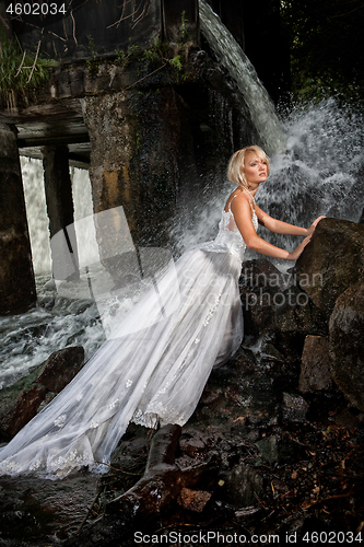 Image of Young Bride On A River