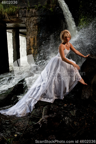 Image of Young Bride On A River