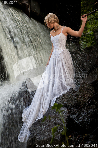 Image of Young Bride On A River