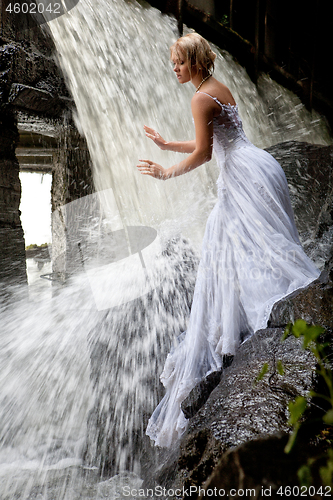 Image of Young Bride On A River