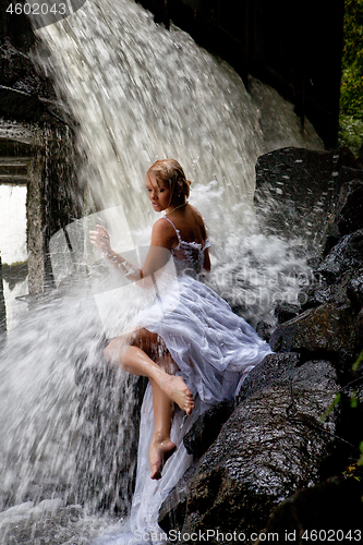 Image of Young Bride On A River