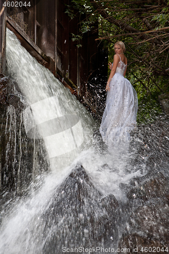 Image of Young Bride On A River