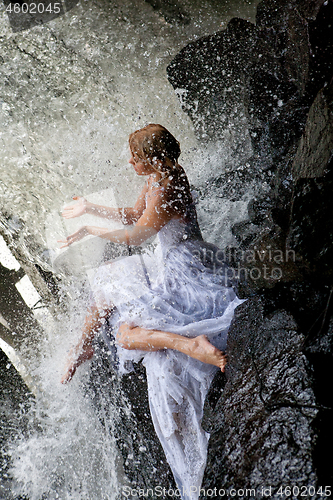 Image of Young Bride On A River