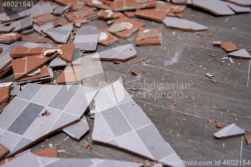 Image of pile of ceramic tiles