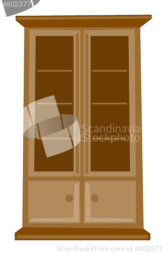 Image of Classic wooden cabinet vector cartoon illustration
