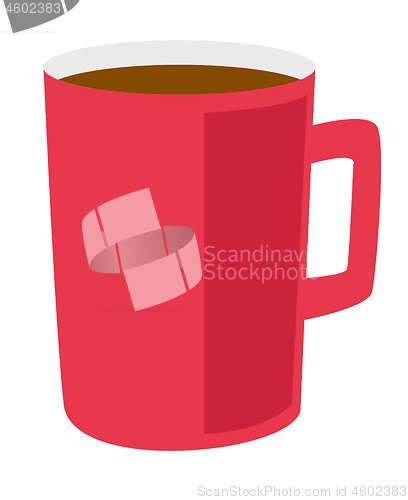 Image of Red coffee cup vector cartoon illustration.