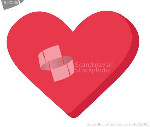 Image of Red heart shape vector cartoon illustration.