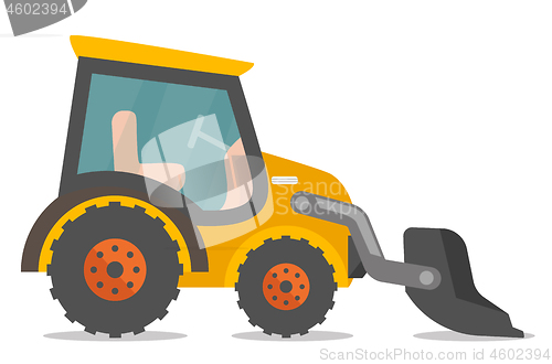 Image of Loader excavator vector cartoon illustration.