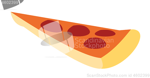 Image of Slice of pizza vector cartoon illustration.