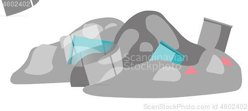 Image of Rubbish dump vector cartoon illustration.