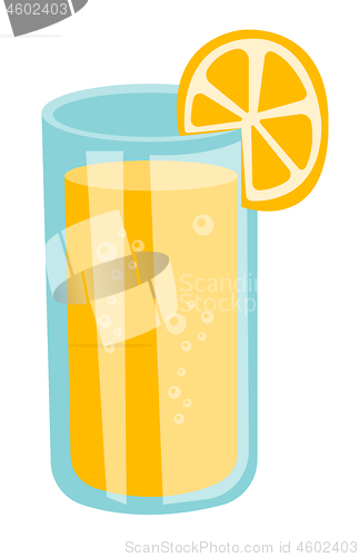 Image of Glass of orange juice vector cartoon illustration.