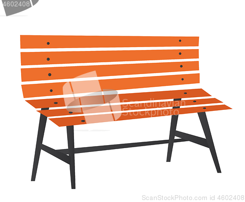 Image of Wooden park bench vector cartoon illustration.