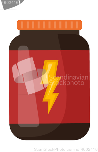 Image of Whey protein in a jar vector cartoon illustration.