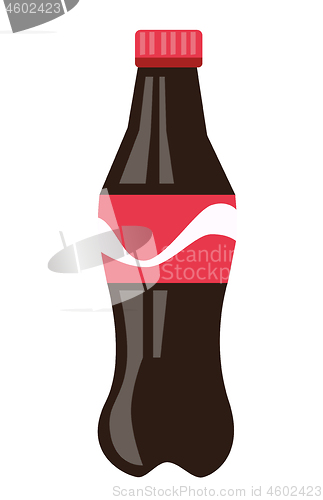 Image of Bottle of brown soda vector cartoon illustration.