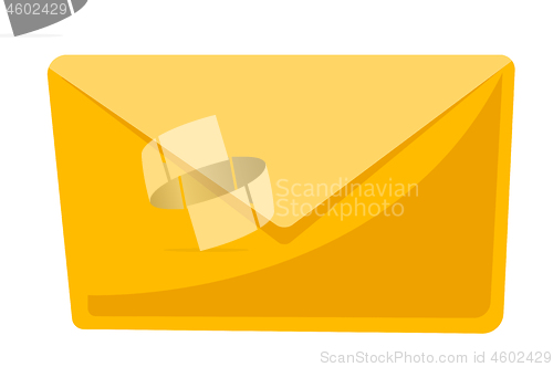 Image of Closed yellow envelope vector cartoon illustration