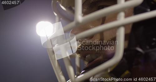 Image of Closeup Portrait Of American Football Player