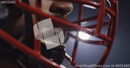 Image of Closeup Portrait Of American Football Player