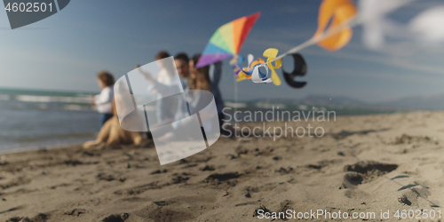 Image of Young family enjoying vecation during autumn