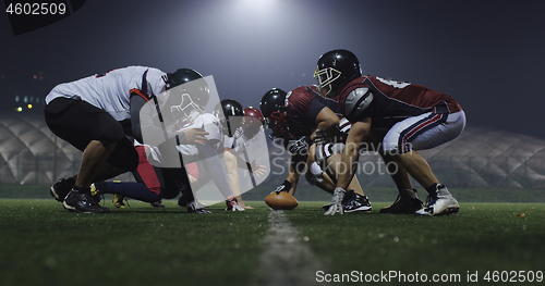 Image of american football players are ready to start