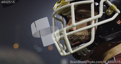 Image of Closeup Portrait Of American Football Player