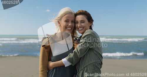 Image of Women Smiling And Enjoying Life at Beach