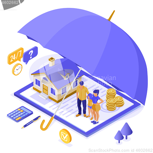 Image of Family Home Insurance Isometric