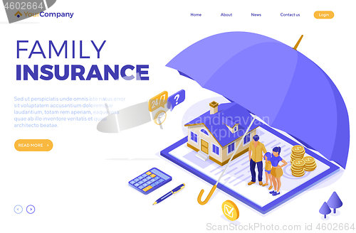 Image of Family Home Insurance Isometric