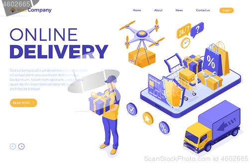 Image of Isometric Online Shopping Delivery