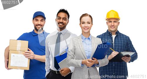 Image of group of office people and manual workers