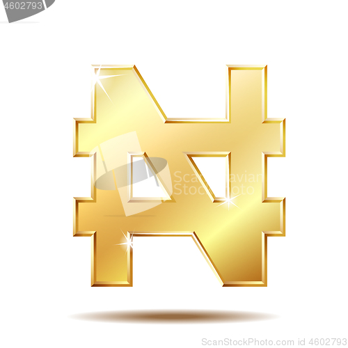 Image of Shiny golden Nigerian Naira currency sign