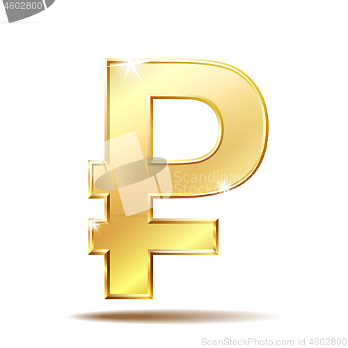 Image of Golden symbol of russian ruble