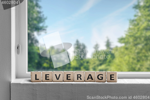 Image of Leverage word in a window with a view