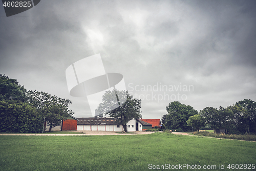 Image of Rural landscape with a farm