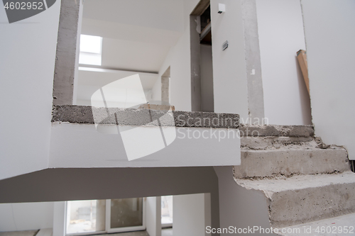 Image of interior of construction site with white drywall